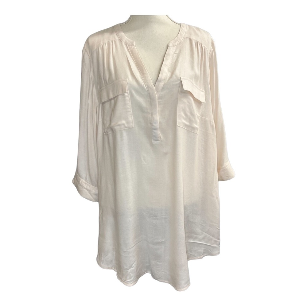 Torrid Harper Top Blush Georgette Pullover Tunic Womens 3X Lightweight Popover‎